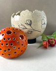 Lampe Cœur de fleur orange 3 en 1
