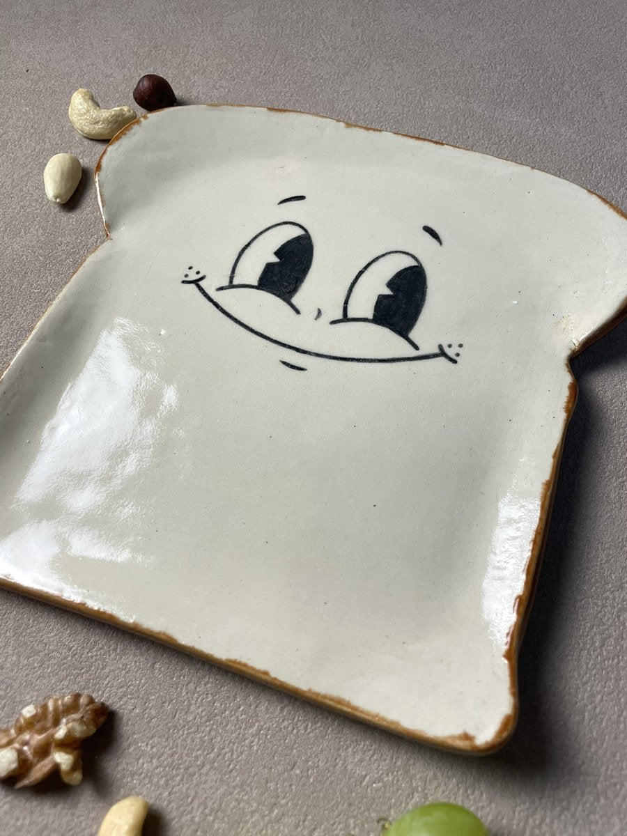 vue oblique assiette tartine madame timide