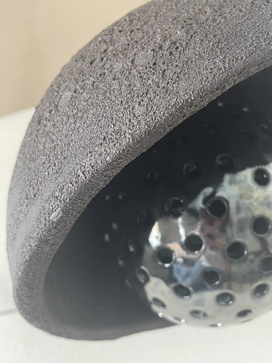 Lampe 2 en 1 gros plan sur l'effet volcanique