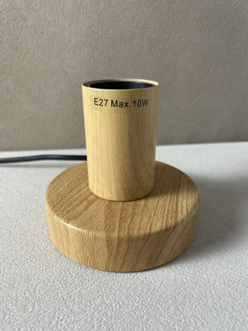 pied de lampe en métal à effet bois